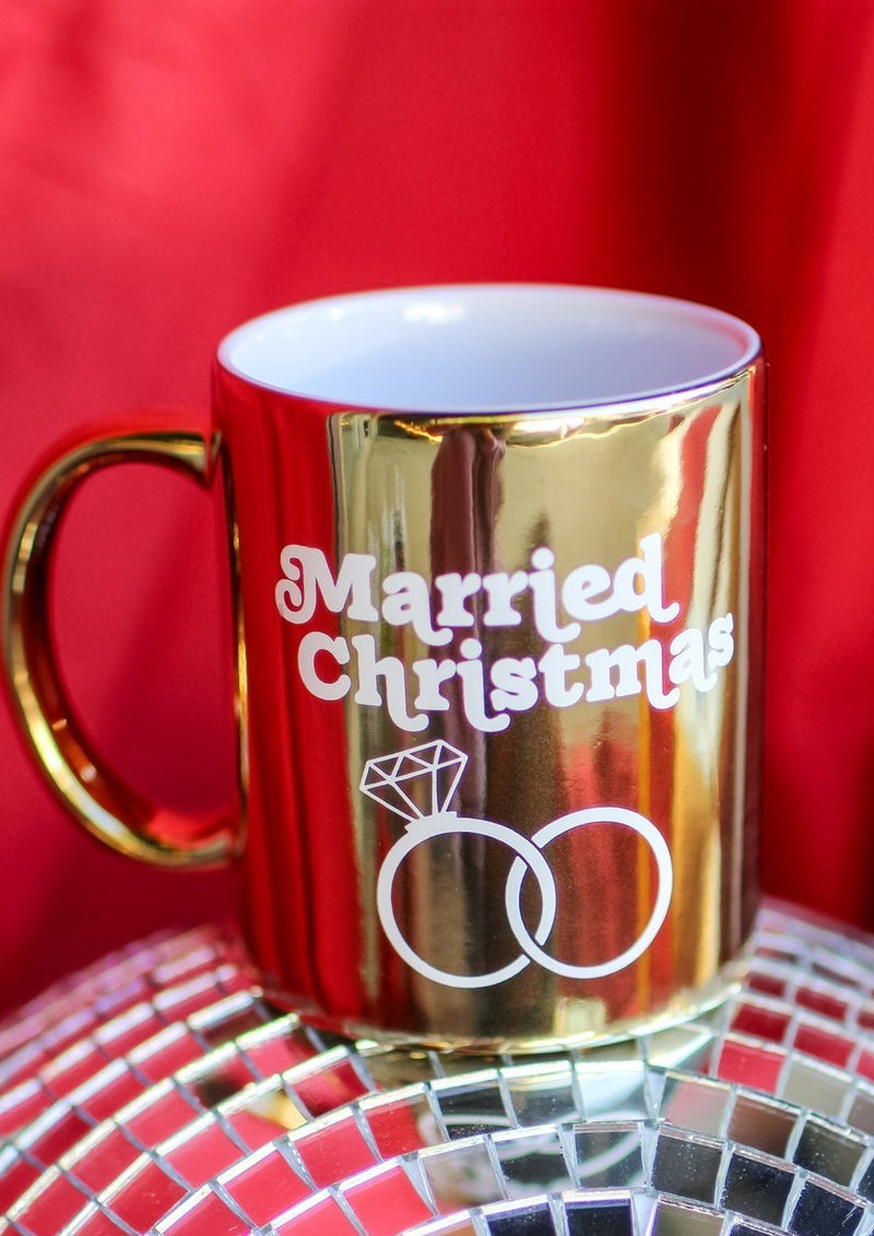 Married Christmas Mug, Gold