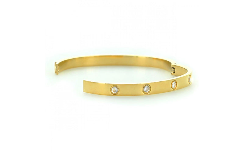 Rhinestone Bangle, Gold