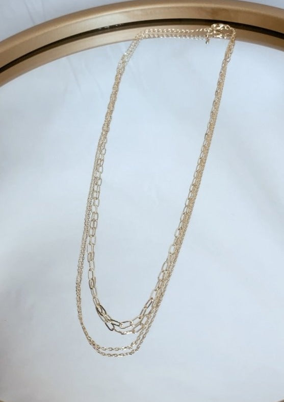 Double Layer Paperclip Chain Necklace