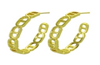 Chain Hoop Earring, Gold