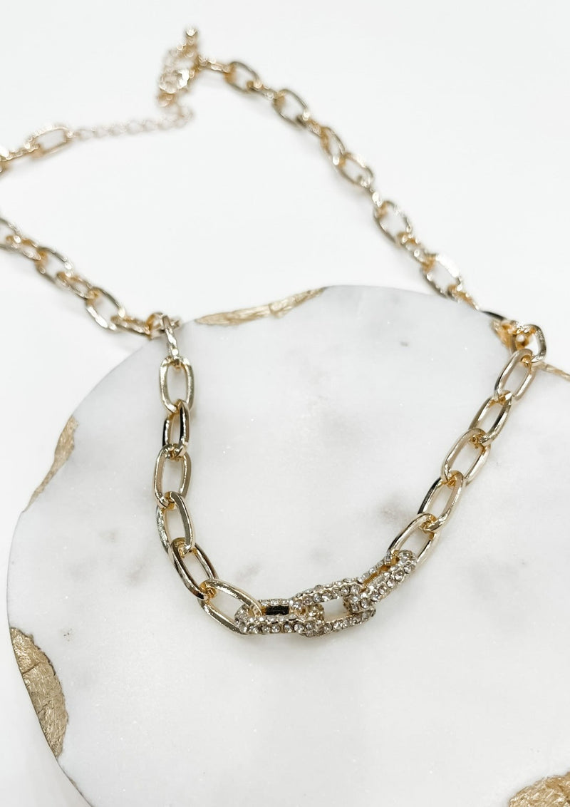 Chain Necklace With Cz Pave Links