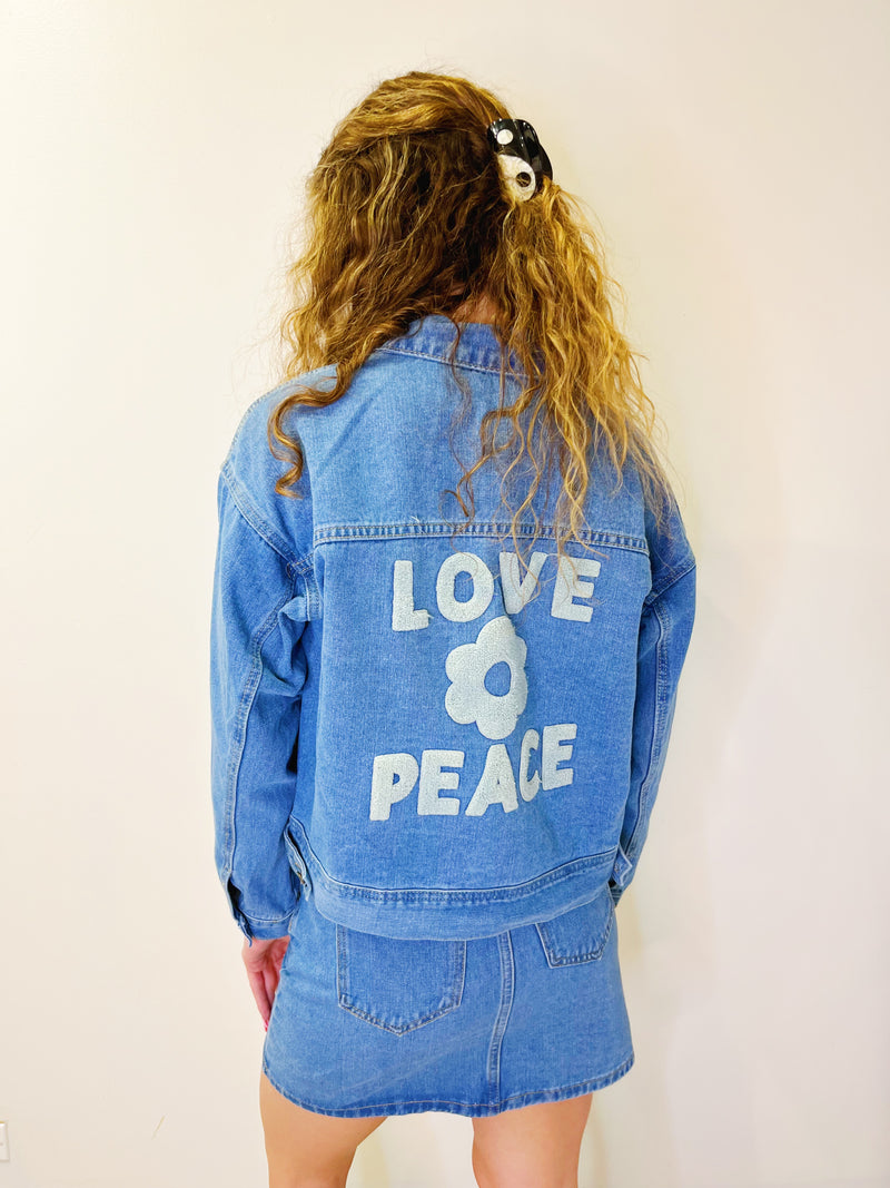 Love and Peace Denim Jacket