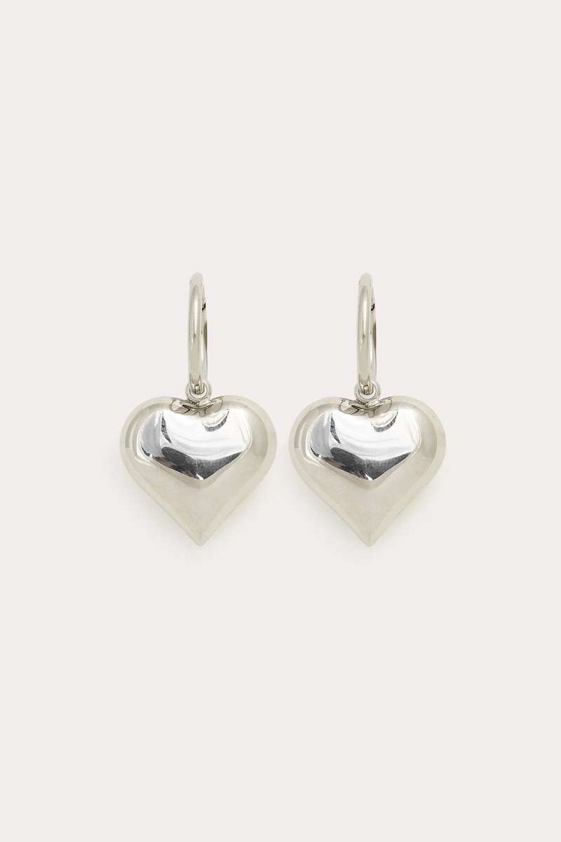 Beagan Heart Earrings, Silver