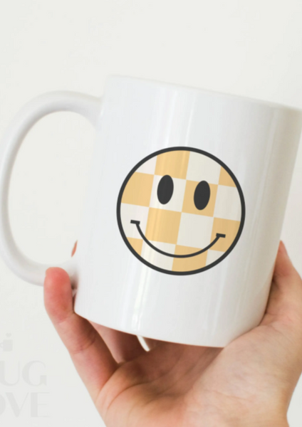 Wholesale You Make Me Happy, Smiley Face Checkered, Glass Cup for your  store