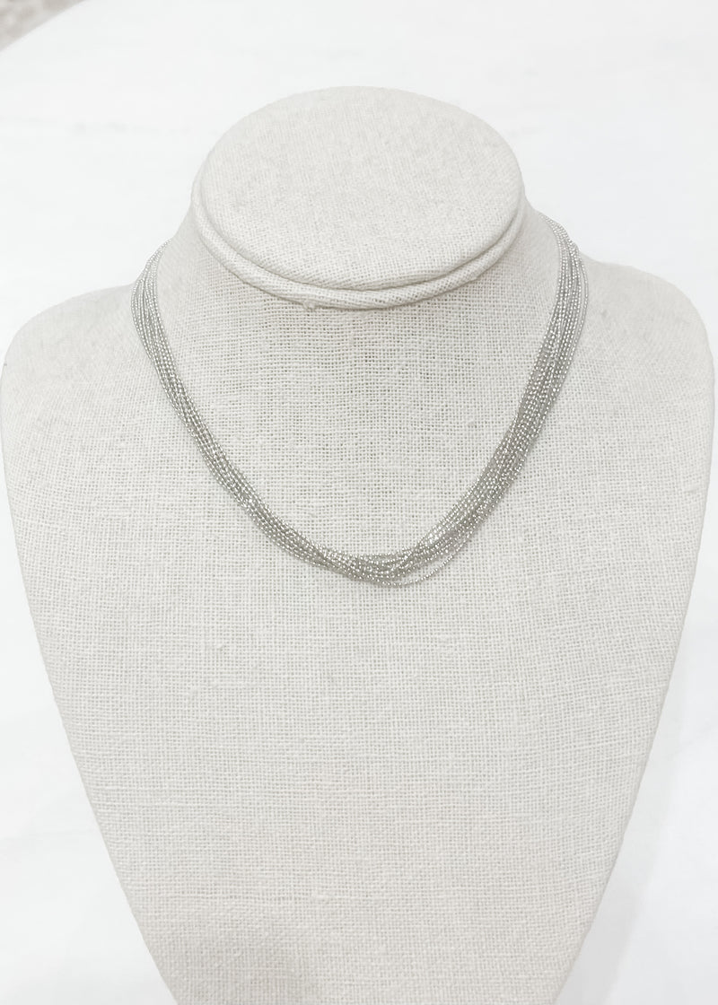 Multi-Layer Ball Chain Necklace, Silver